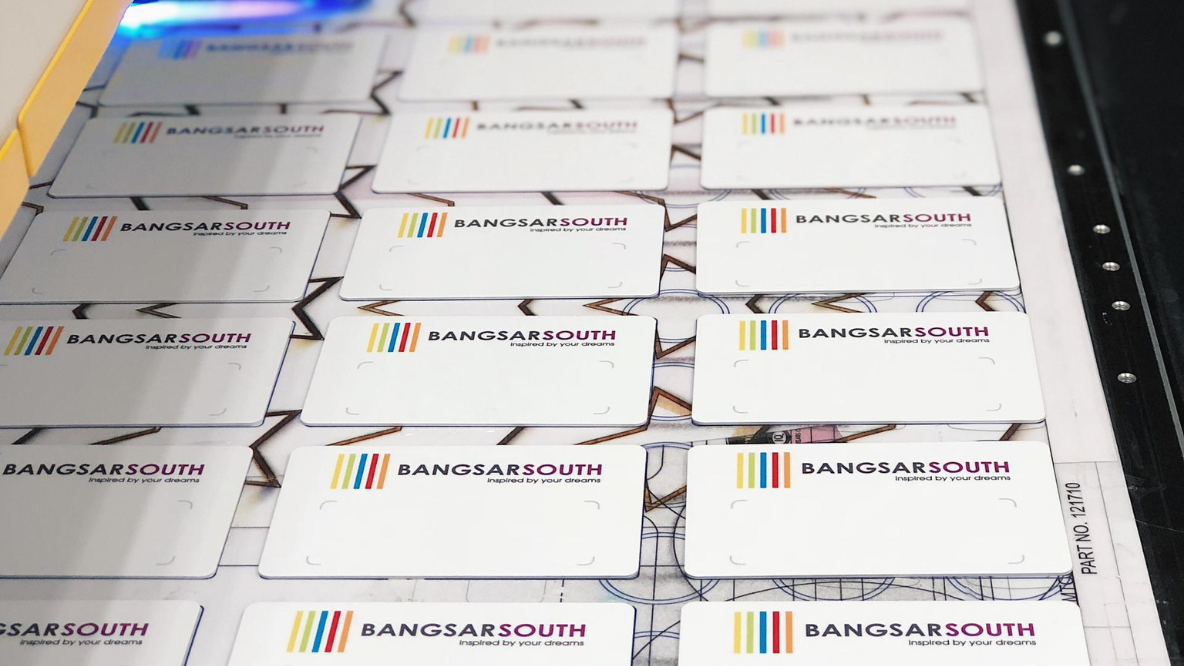 Printed Bangsar South logo cards.